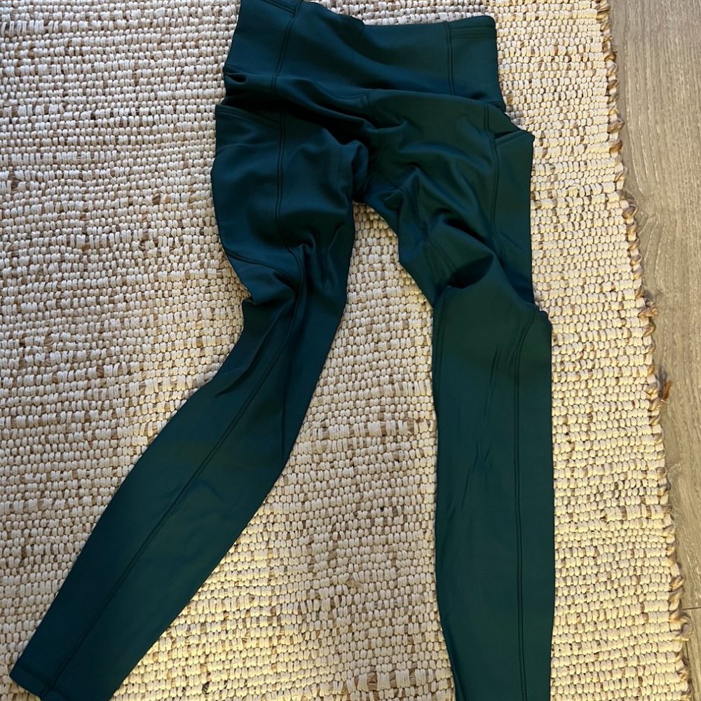 Lululemon Fast and Free High-Rise Thermal Tight 25" Pockets | Teal